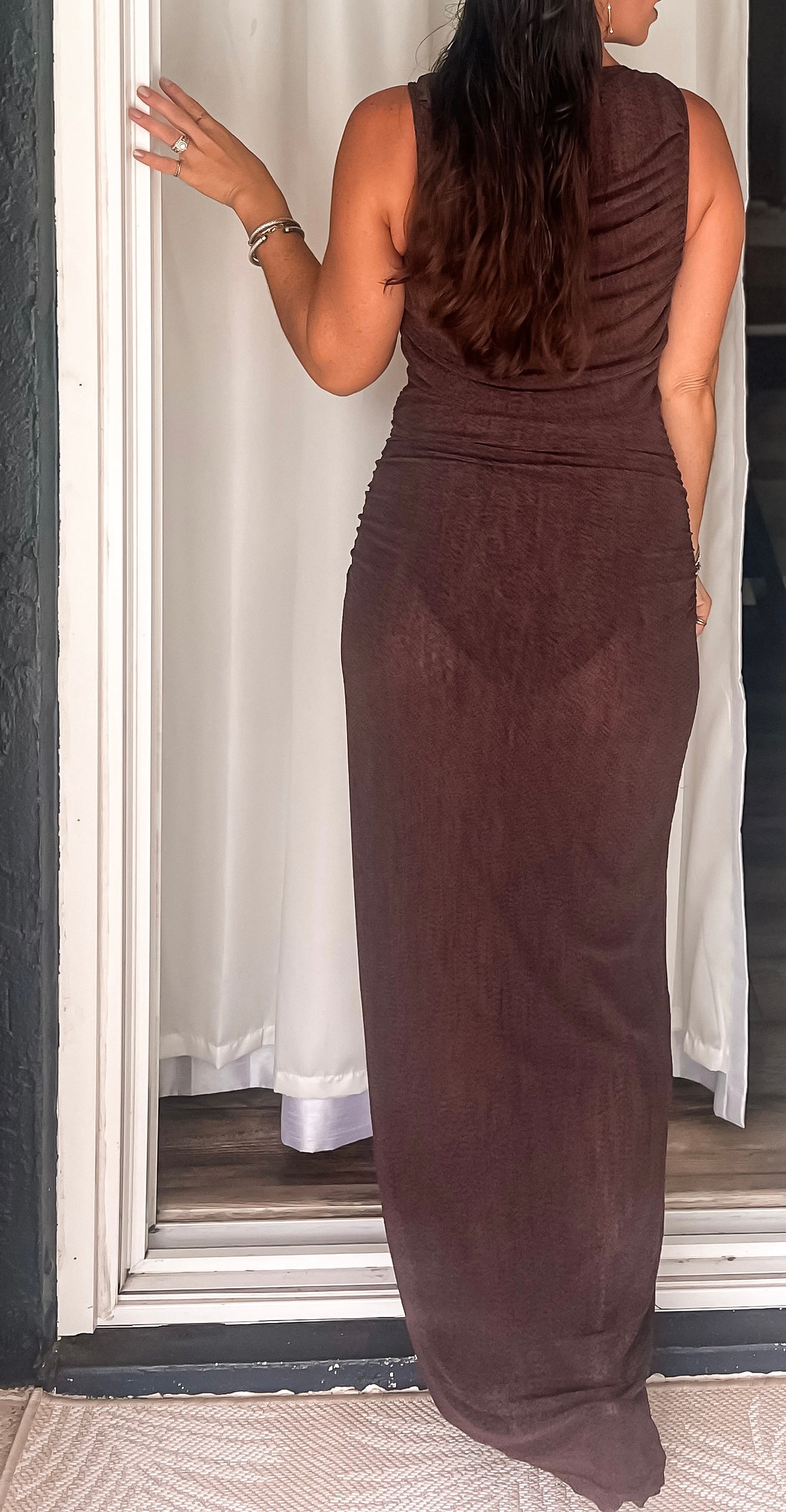 Chocolate Mousse Sheer Dress
