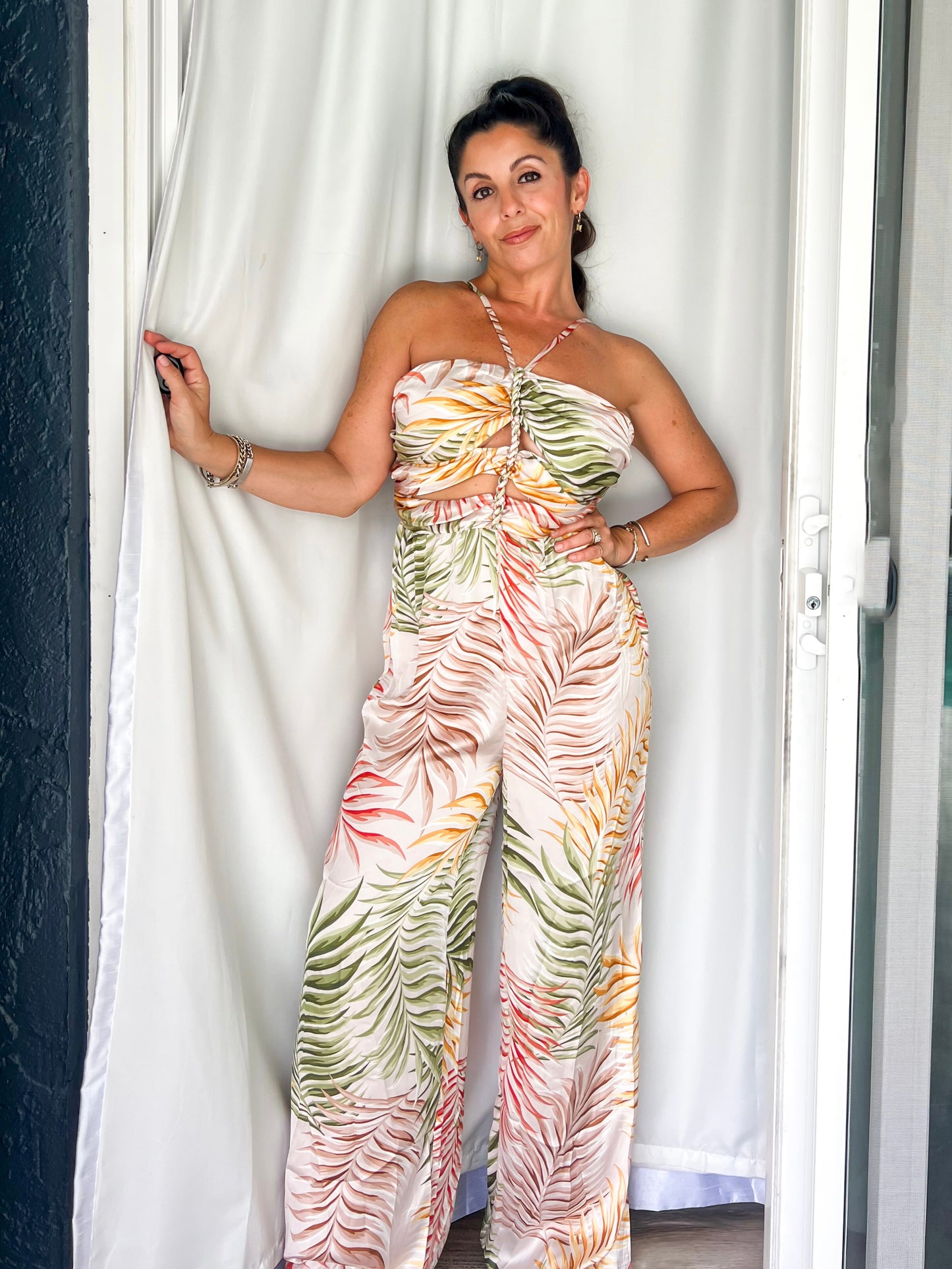 Satin Tropics Jumpsuit