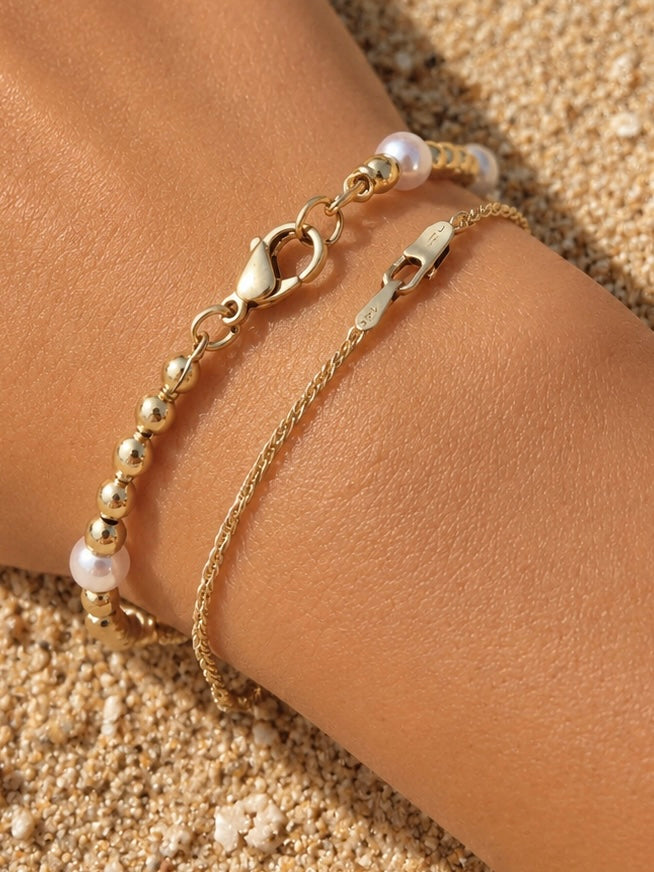 K&M Golden Beaded Bracelet