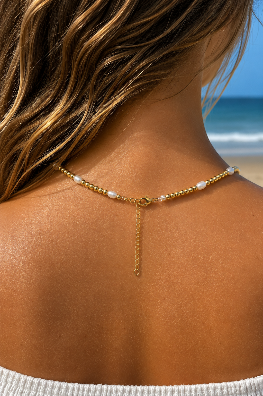 K&M Golden Beaded Necklace