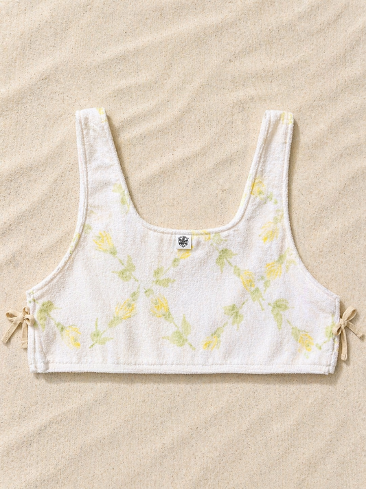 Beach Bum Floral Tie Crop