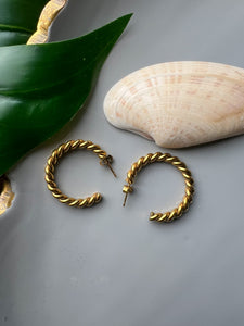 Roped Gold Hoops