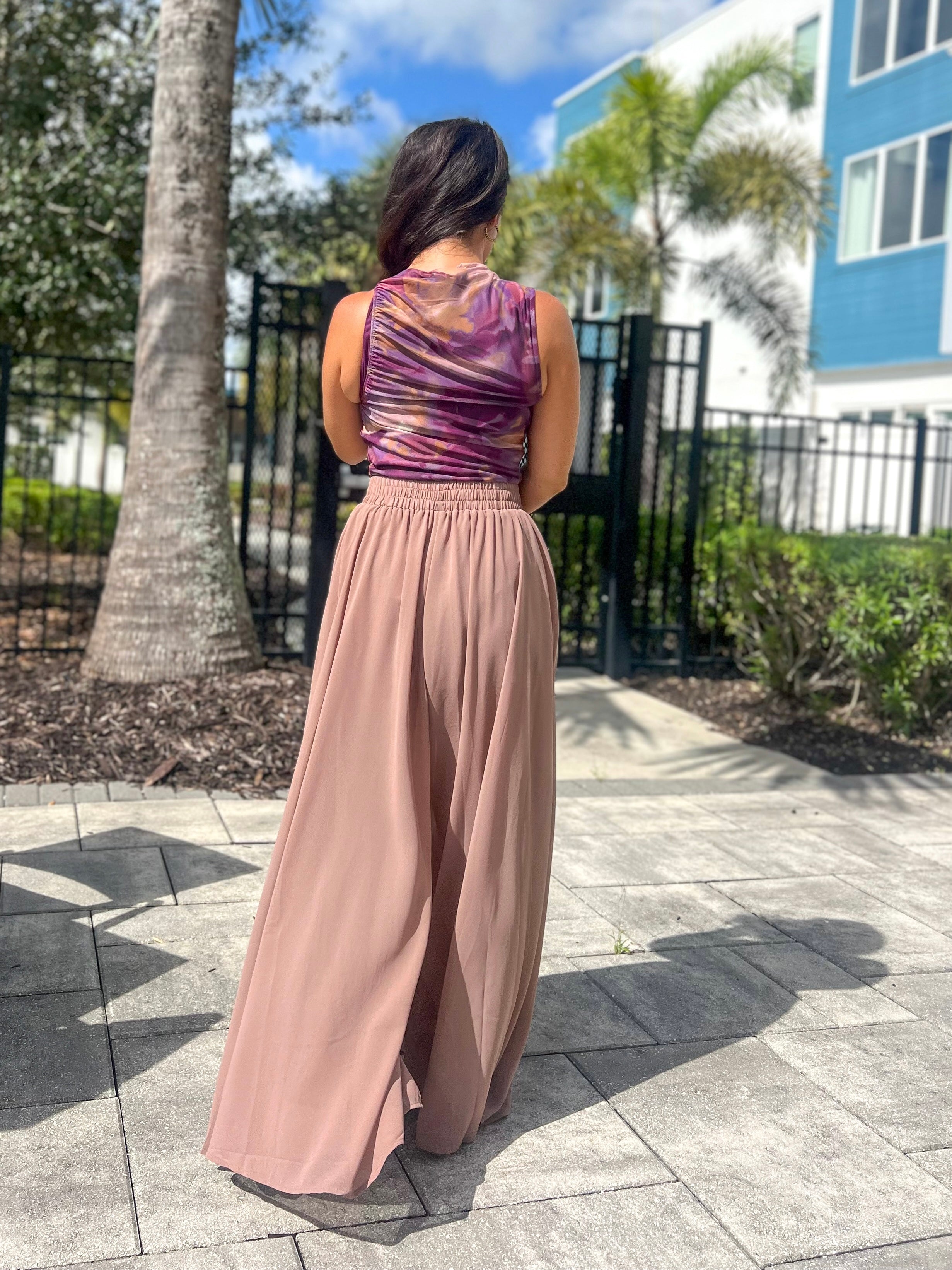 Ultra Wide Leg Chiffon Pants