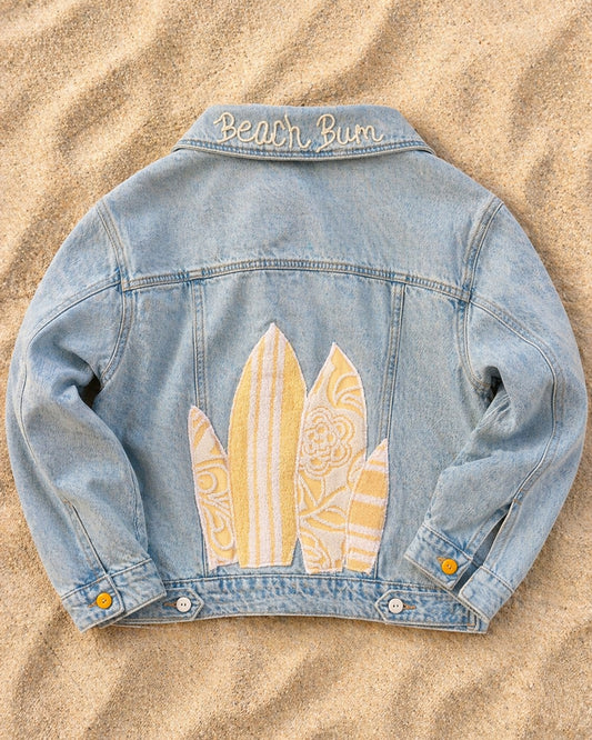 Beach Bum Surfs Up Denim Jacket
