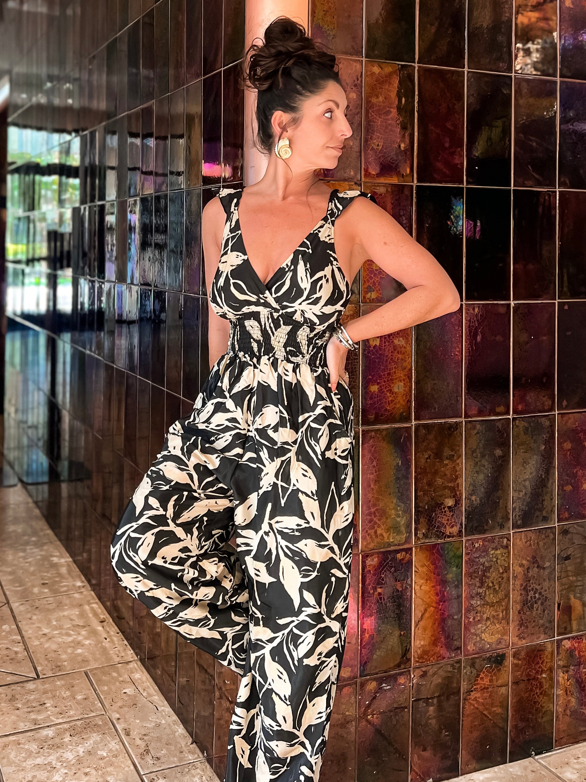 Black Printed Jumpsuit