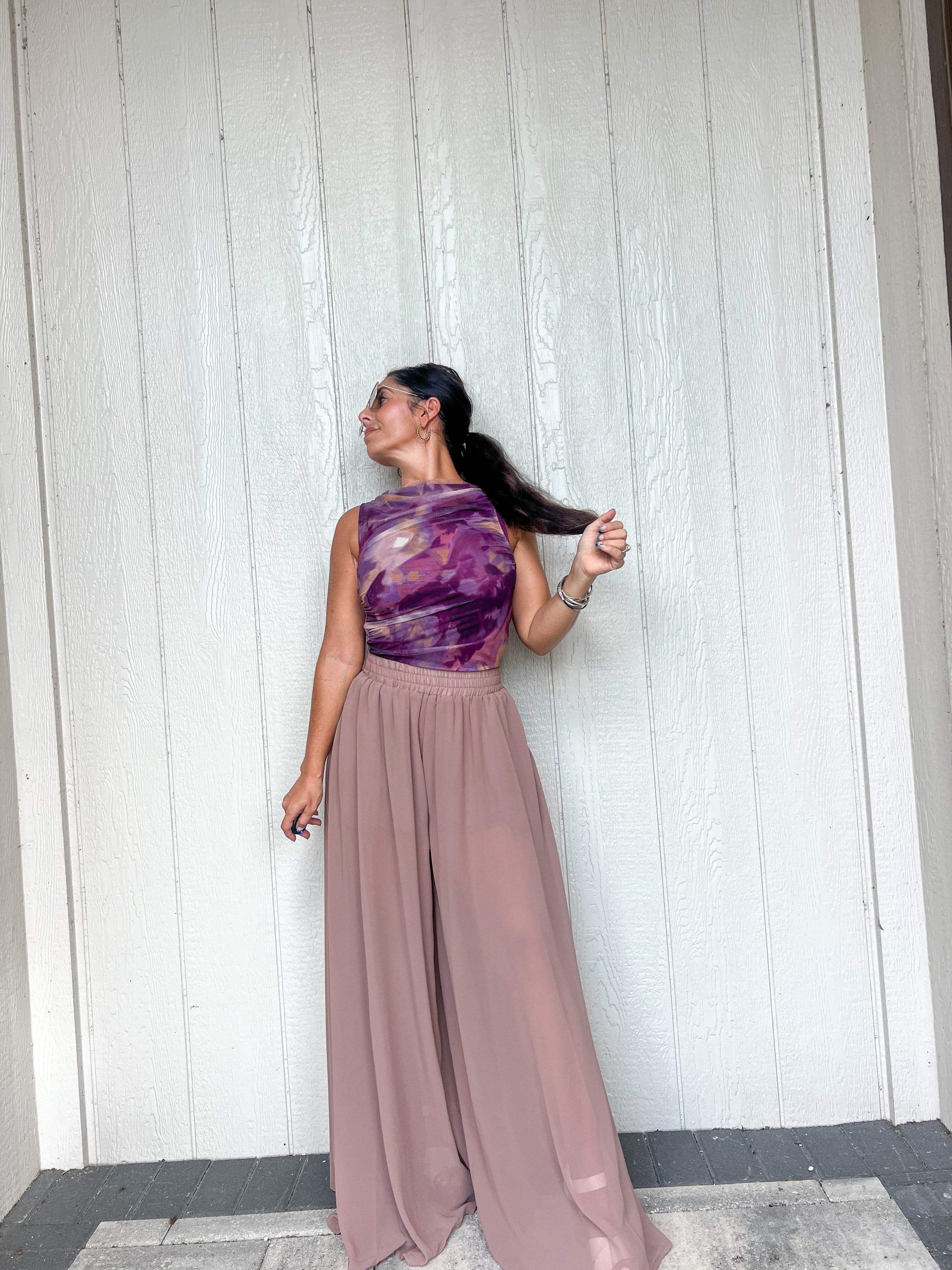 Ultra Wide Leg Chiffon Pants