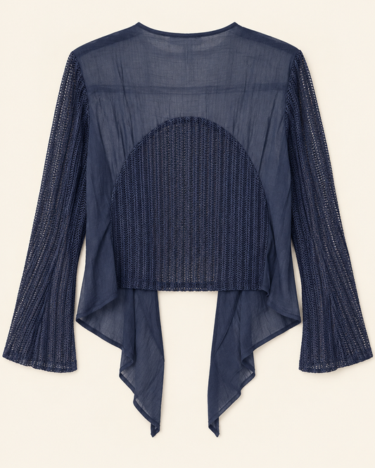 Navy Wrap Top