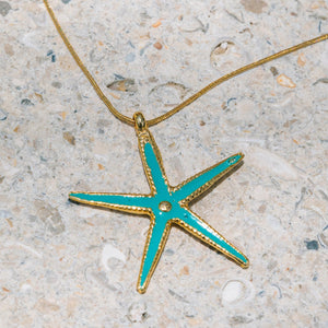 Teal Starfish Necklace