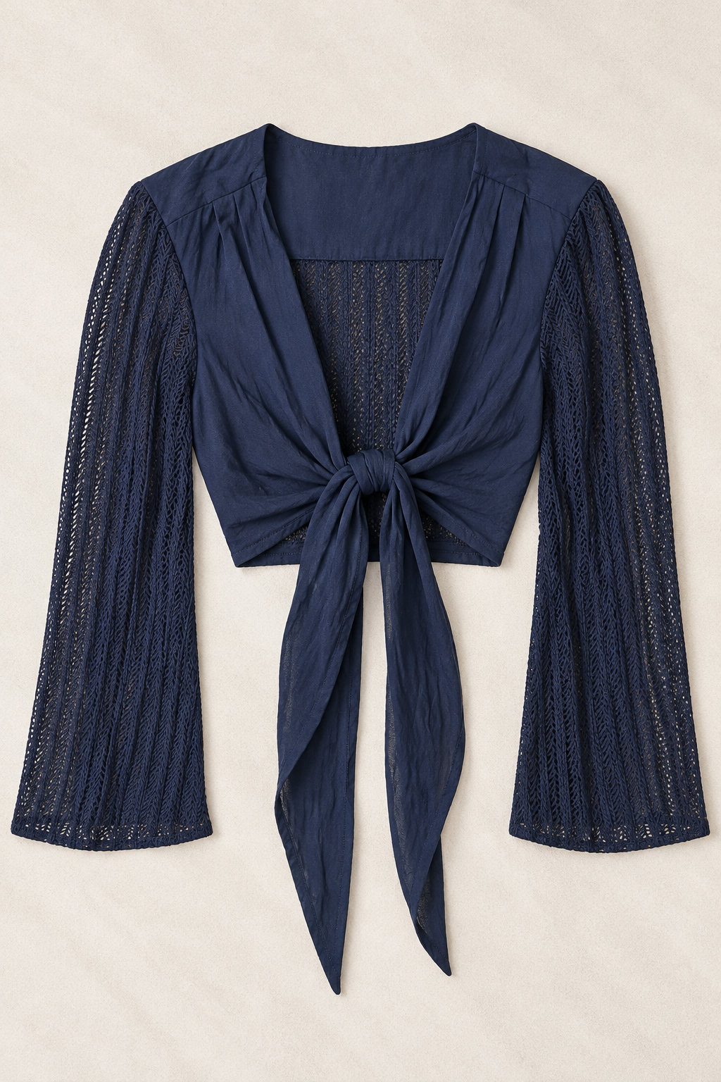 Navy Wrap Top