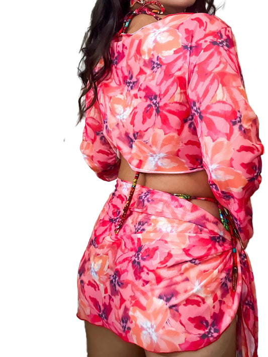 Tropical Pink Sarong Set