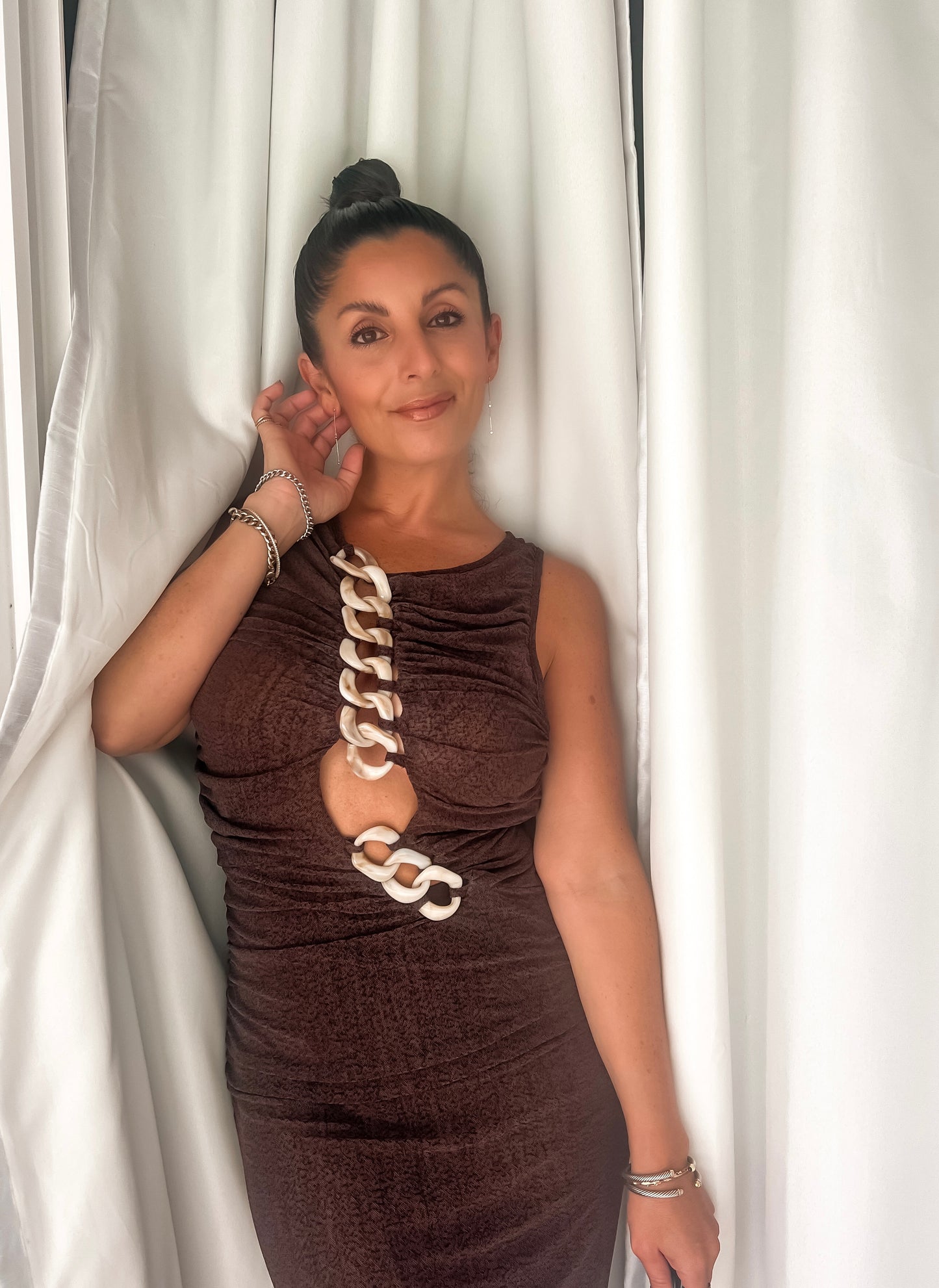 Chocolate Mousse Sheer Dress