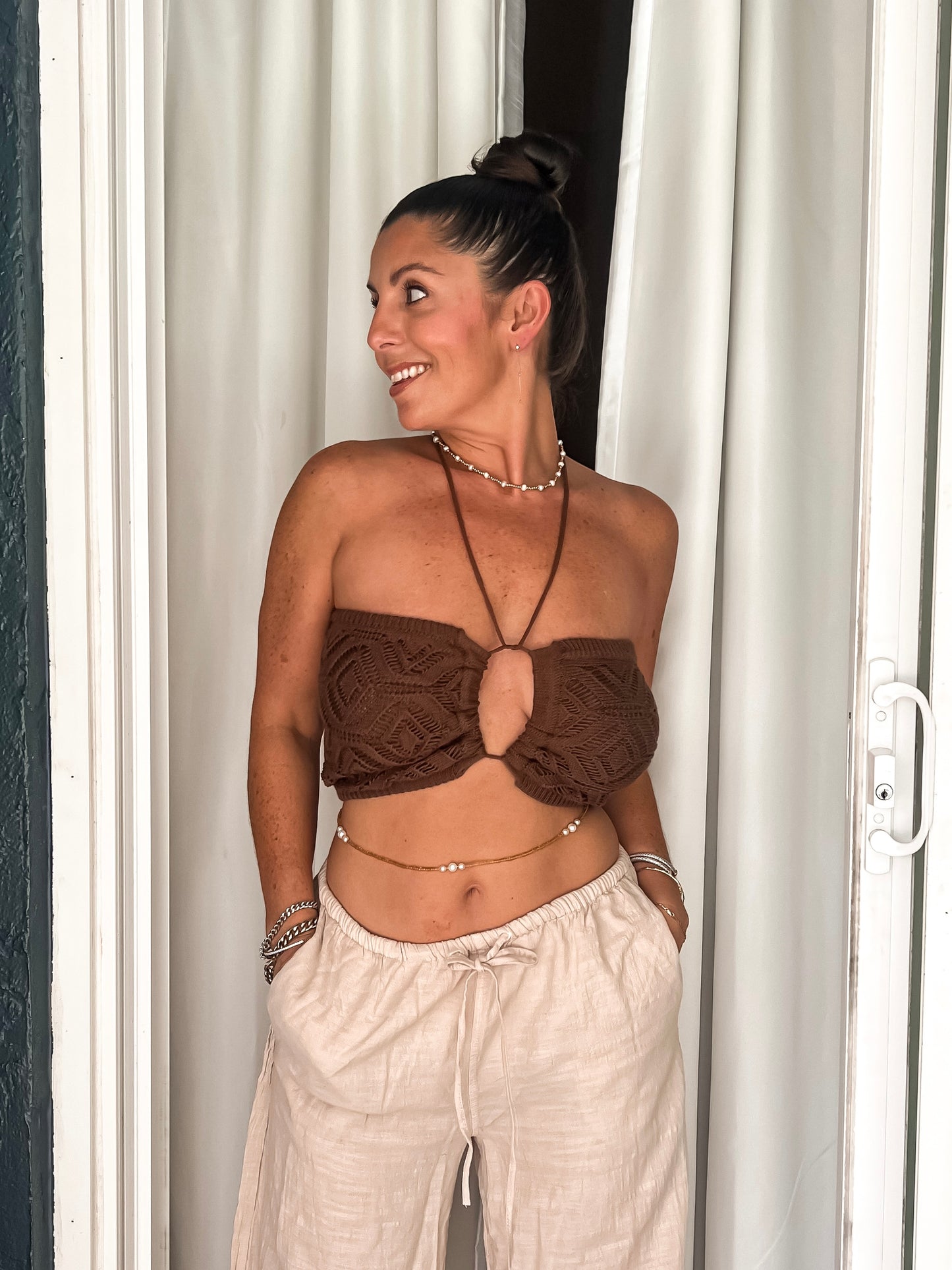 Khaki Shelling Ankle Pants