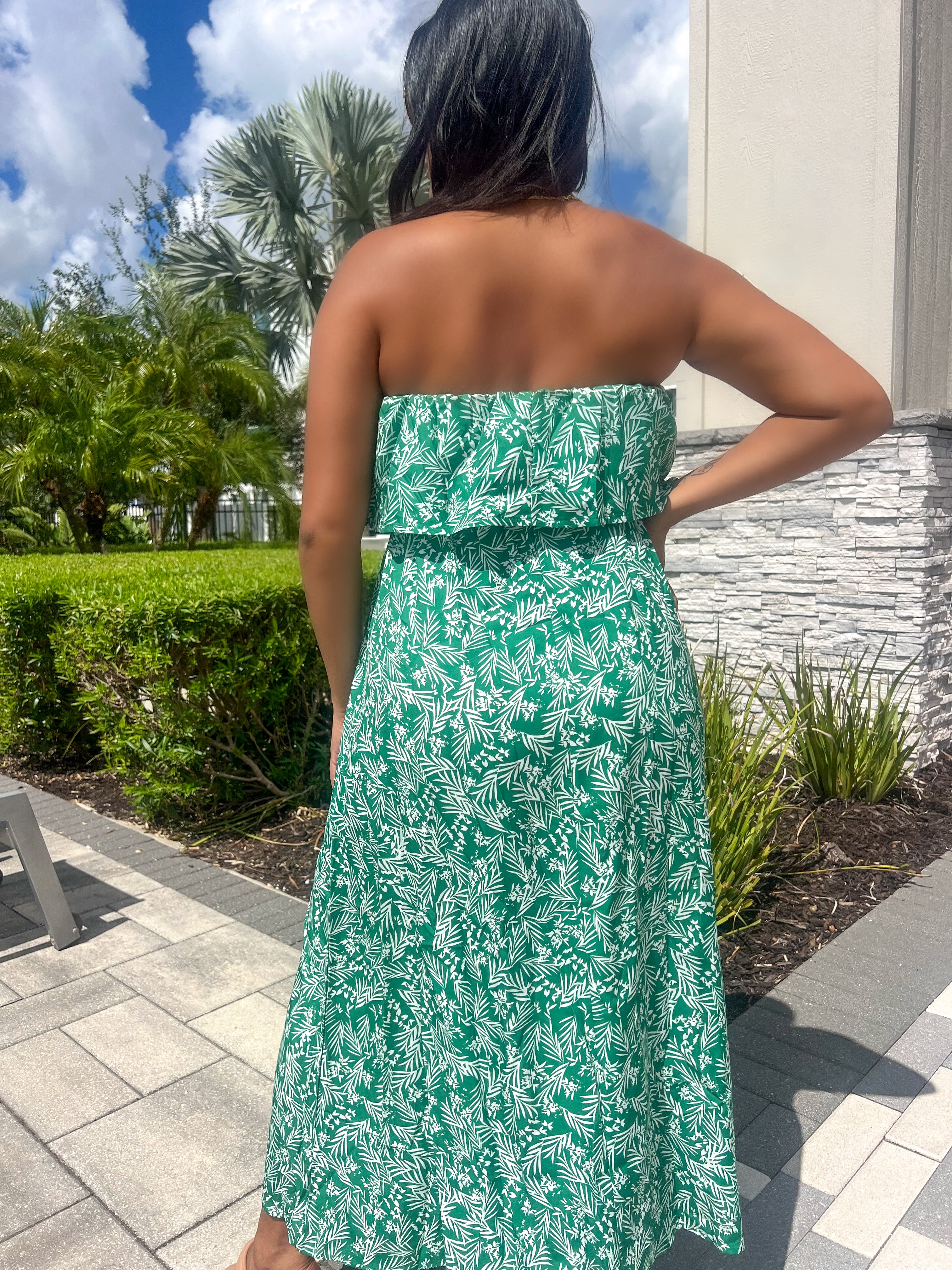 Green Floral Maxi Dress