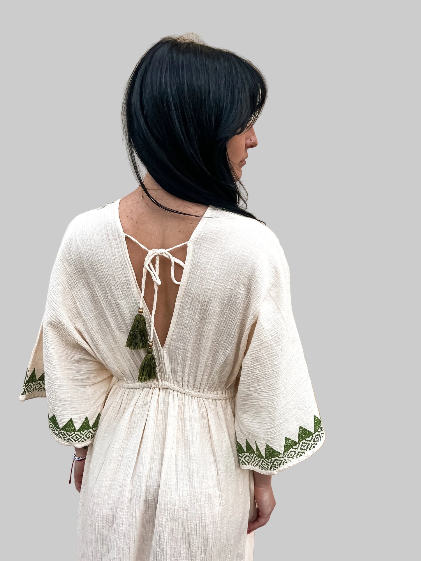 Green Palm Gauze Dress