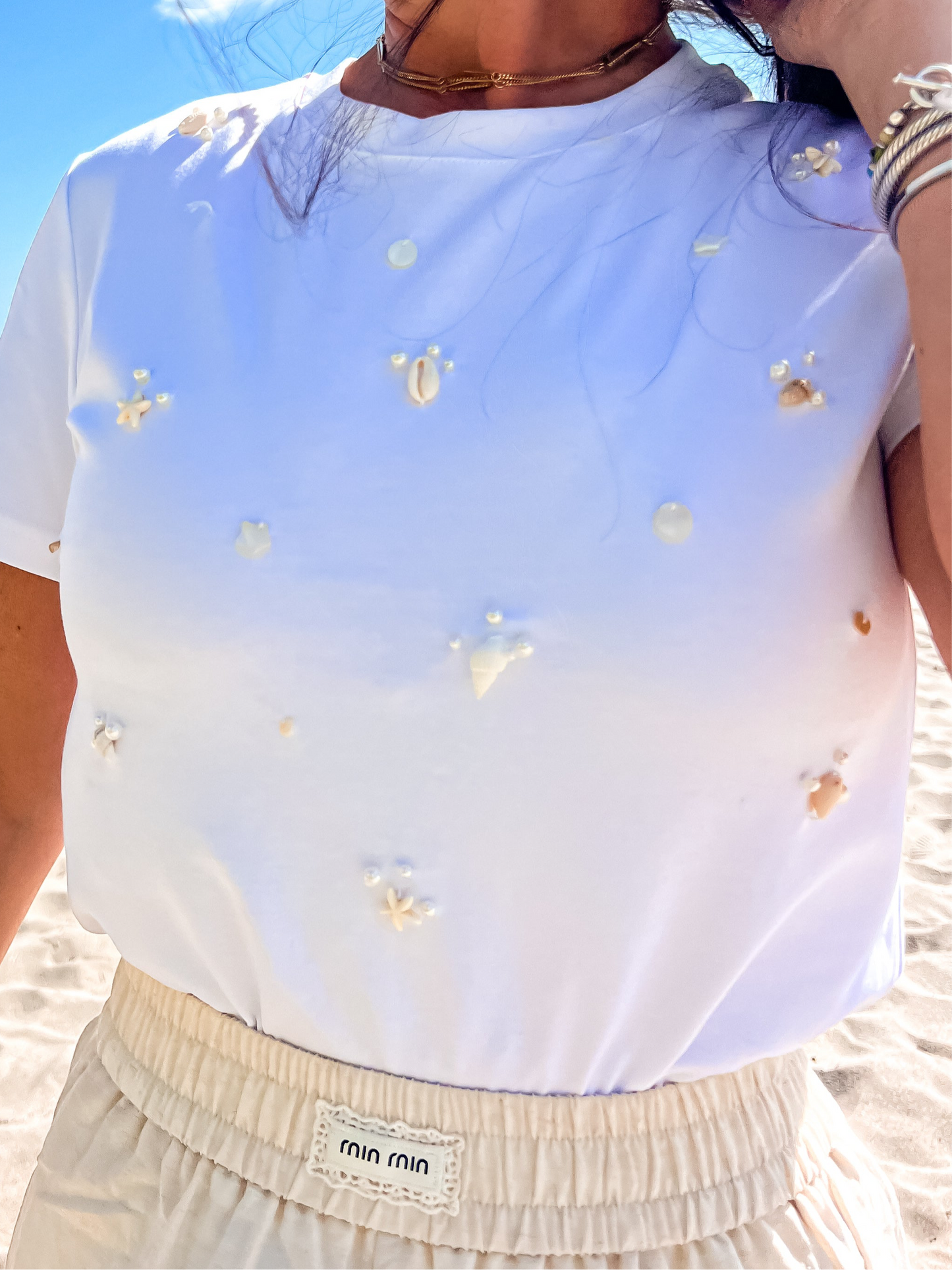 Seashell Embellished Tee