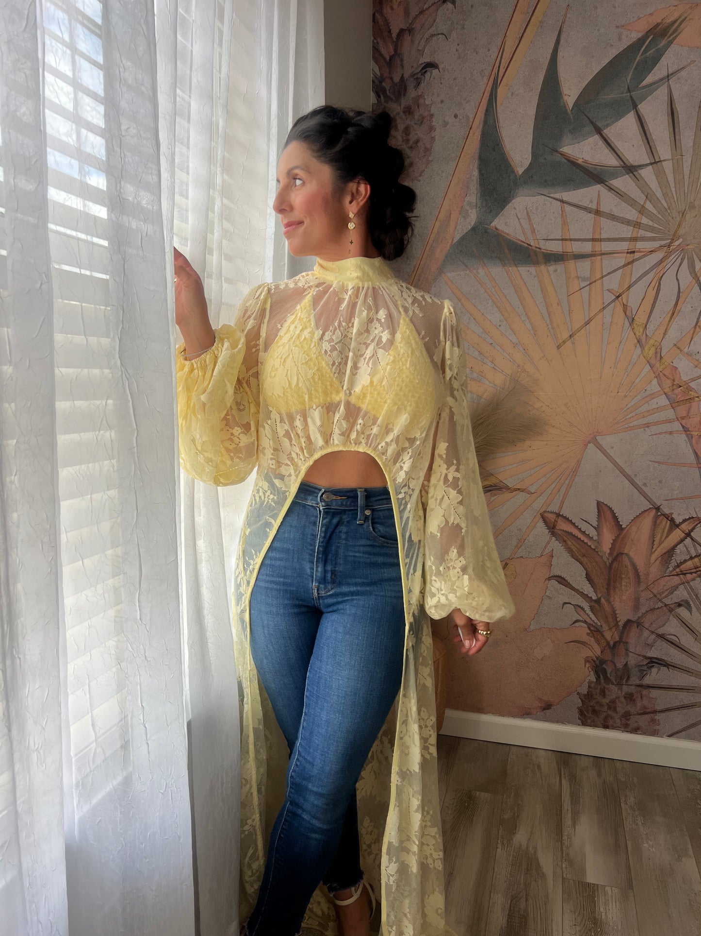 Yellow Lace Duster