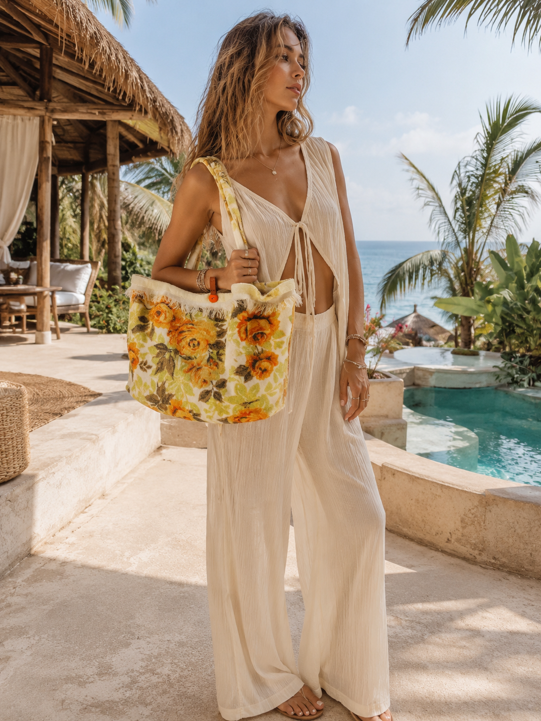 Beach Bum Vintage Fringe Tote