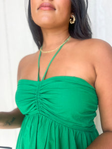 Green High-Low Dress