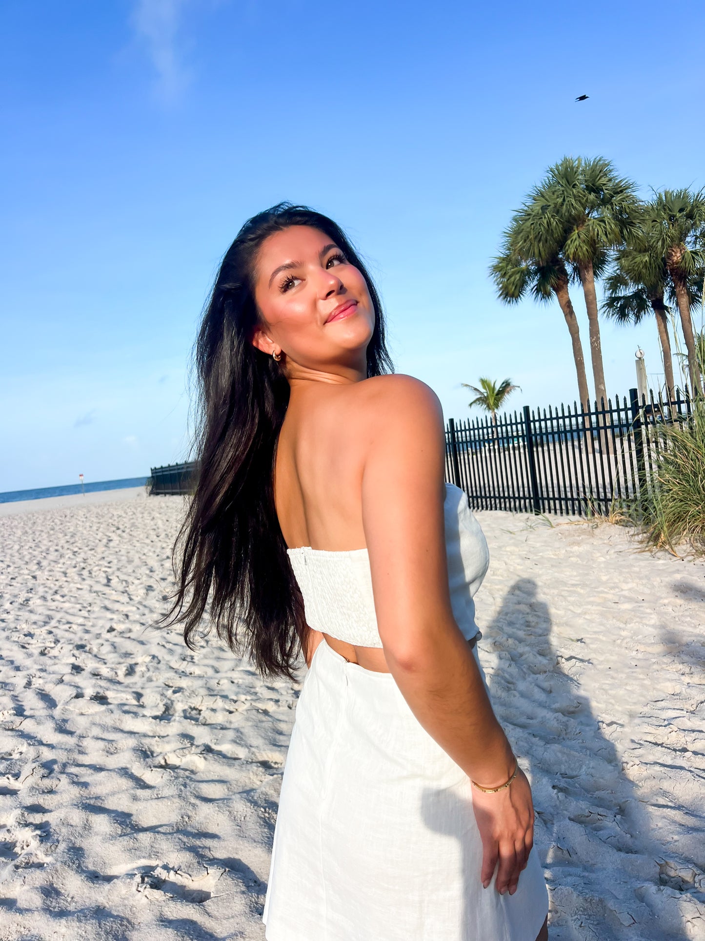 White Beaded Mini Dress