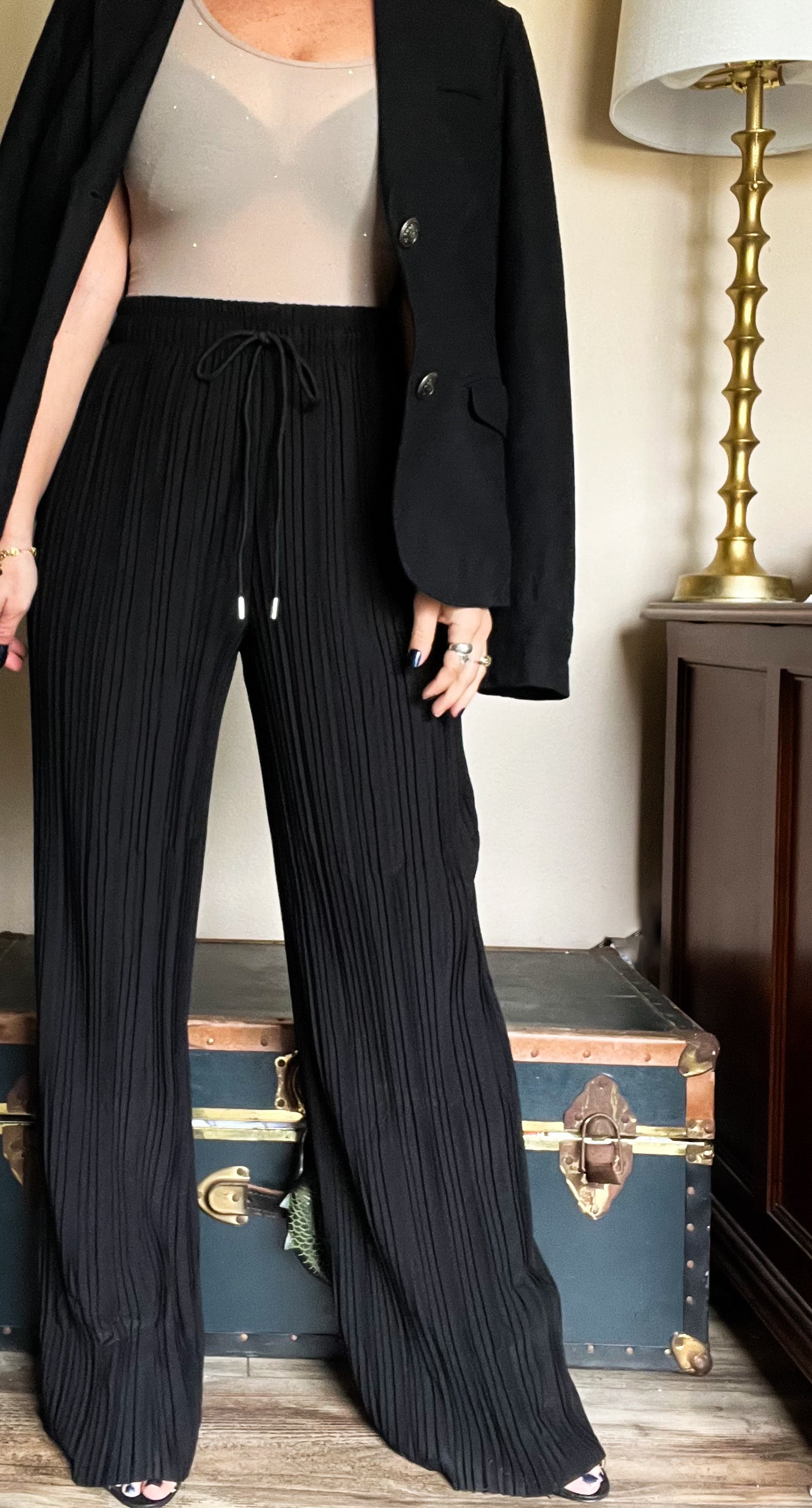 Go with the Flow Ribbed Pants (Black)