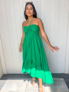 Green High-Low Dress