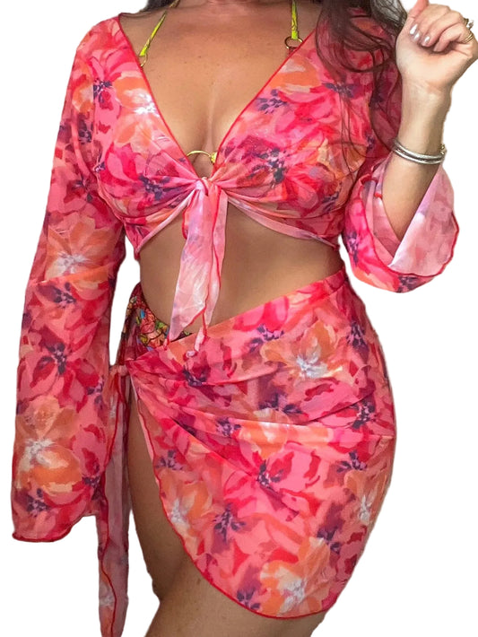 Tropical Pink Sarong Set