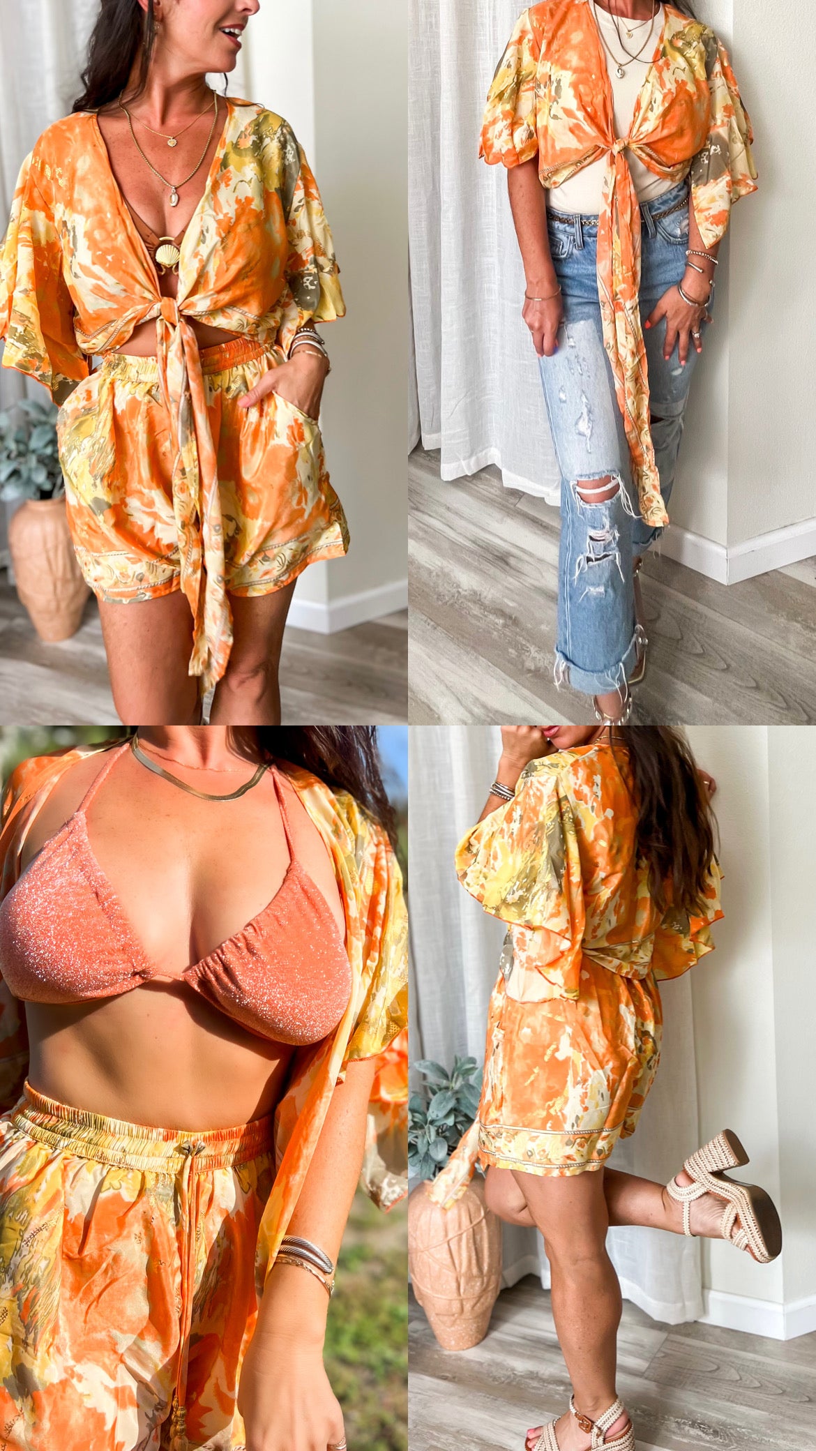 Orange Short Set