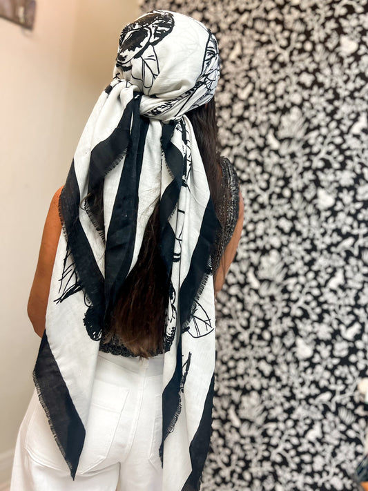 Black and White XL Scarf