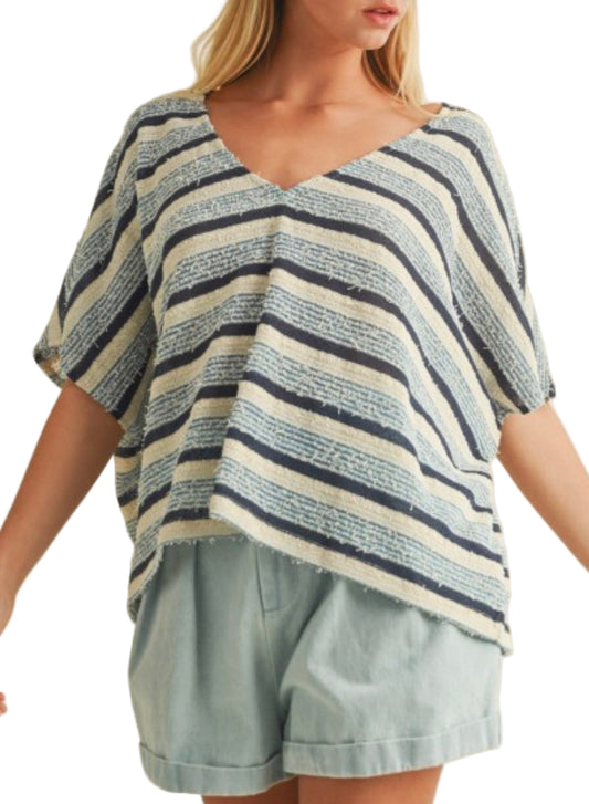 Beachy Blues Striped Top