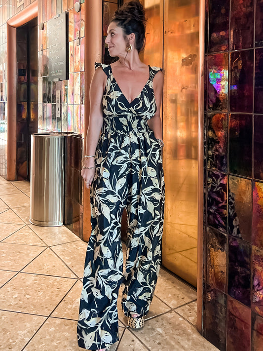 Black Printed Jumpsuit