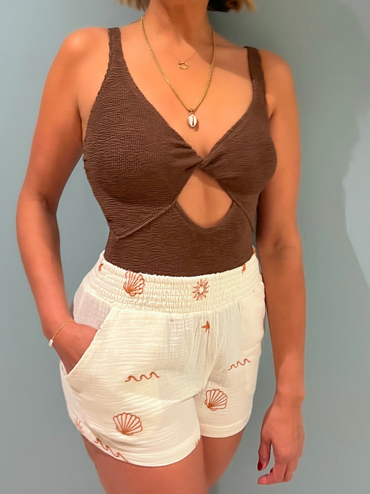 Krinkle Brown One-Piece