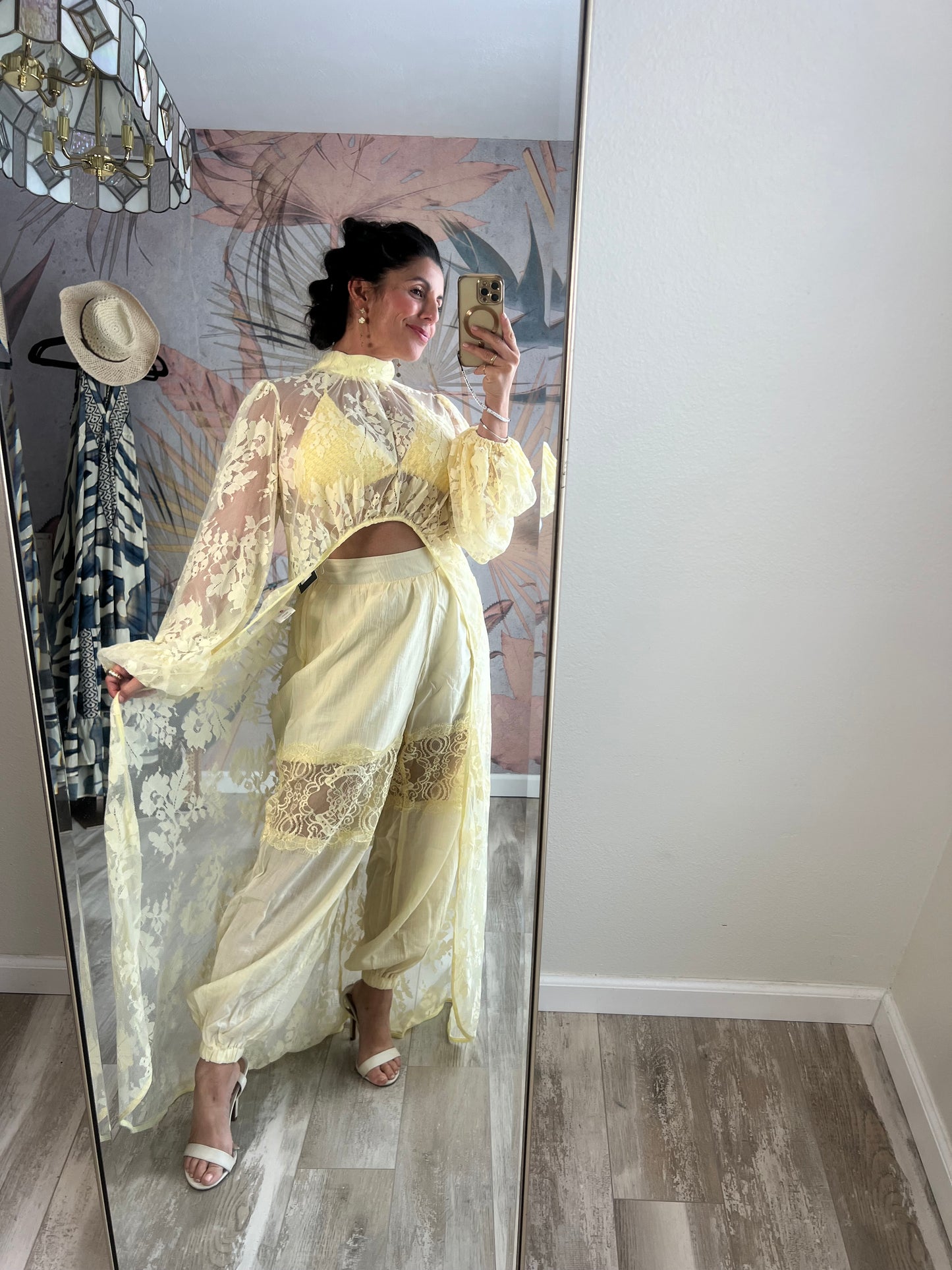 Yellow Lace Duster