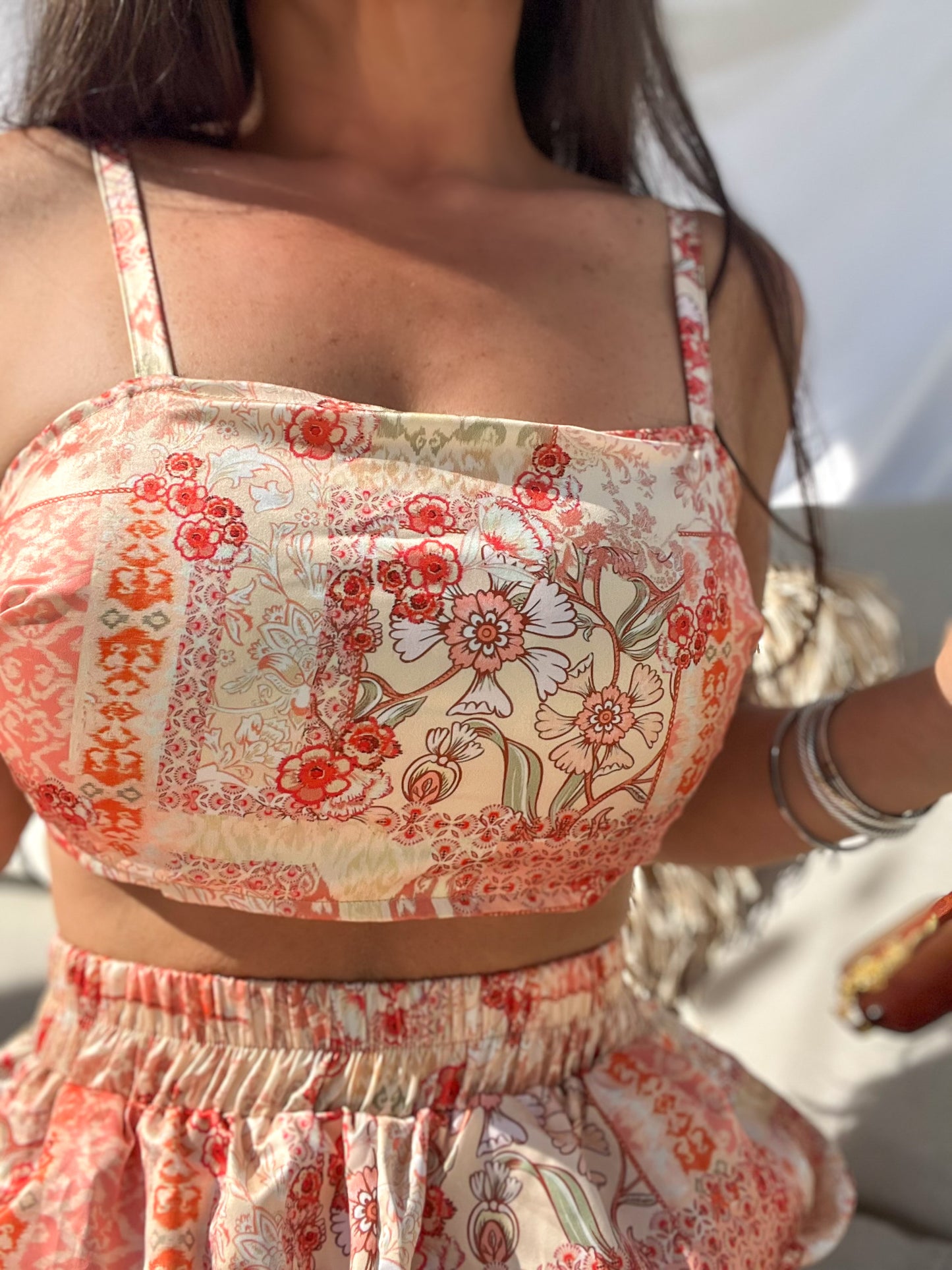 Orange Blossom Satin Top