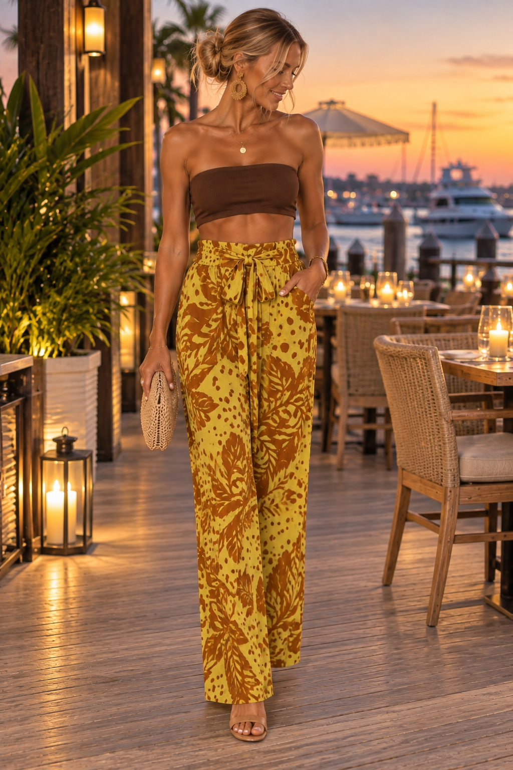 Toasted Lime Sheer Pants