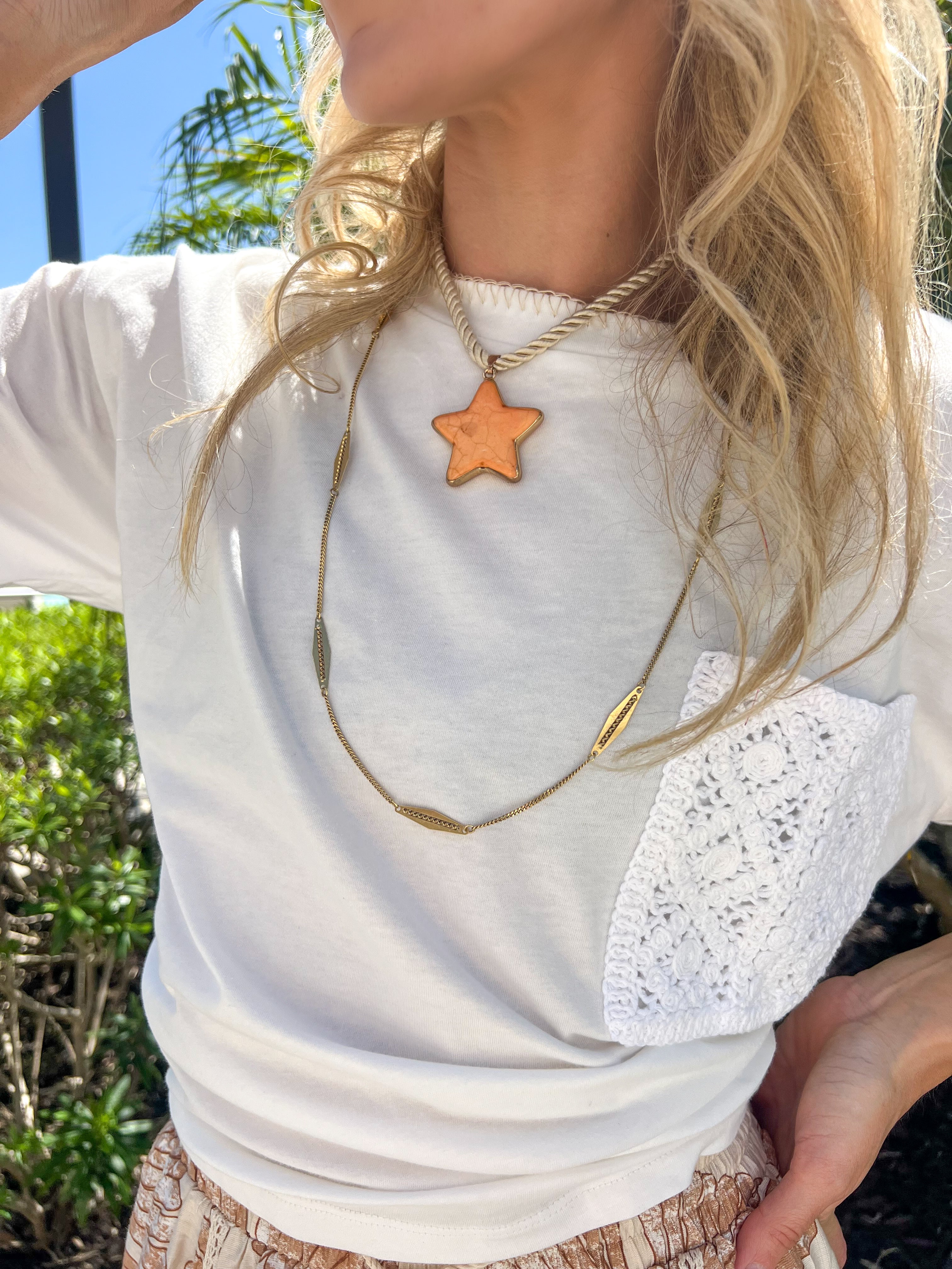 Boho White Tee