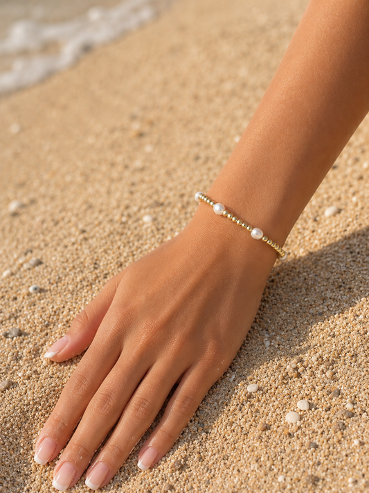 K&M Golden Beaded Bracelet