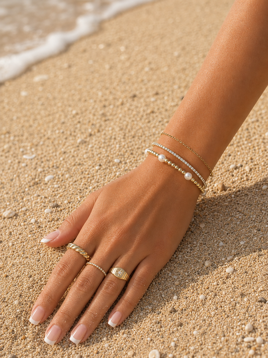 K&M Golden Beaded Bracelet
