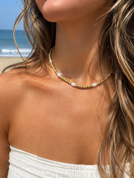 K&M Golden Beaded Necklace