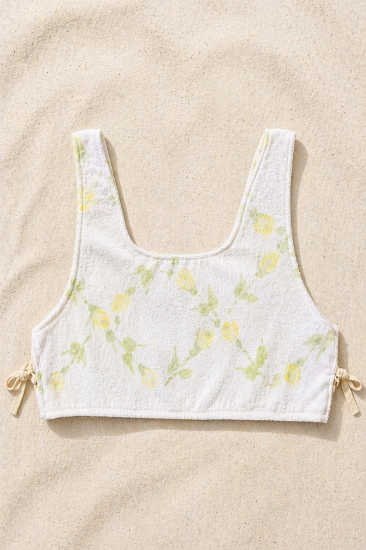 Beach Bum Floral Tie Crop