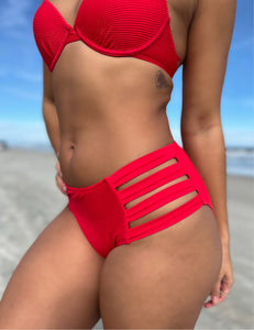 Red full coverage swimsuit bottoms